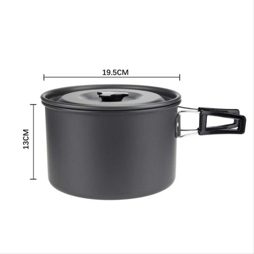  CAMEAGLE Camping Tableware Portable Aluminium Alloy Camping Pot Set 5 Person Outdoor Cookware for Camping Hiking Picnic Utensil with Tableware Non Toxic Materials
