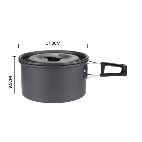  CAMEAGLE Camping Tableware Portable Aluminium Alloy Camping Pot Set 5 Person Outdoor Cookware for Camping Hiking Picnic Utensil with Tableware Non Toxic Materials