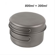 CAMEAGLE Camping Tableware Ultralight Titanium Pan Outdoor Camping Hiking Cookware Camping Boil Water Pot Folding Tableware Non Toxic Materials