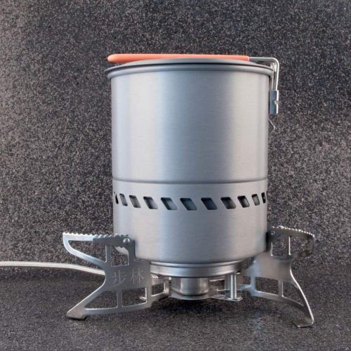  CAMEAGLE Camping Tableware 1.5l Portable Outdoor Camping Fast-Heating Pot Utensil Camping Traveling Tableware with Gas Stove for Cooking Hiking Picnic Set