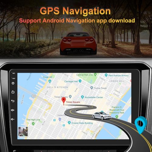  CAMECHO Double Din Android Car Stereo 10.1 Inch Touch Screen Bluetooth Car Radio in Dash GPS Navigation with WiFi FM SWC Mirror Link for Android/iOS Phone +Dual USB Backup Camera