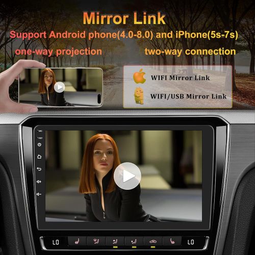  CAMECHO Double Din Android Car Stereo 10.1 Inch Touch Screen Bluetooth Car Radio in Dash GPS Navigation with WiFi FM SWC Mirror Link for Android/iOS Phone +Dual USB Backup Camera