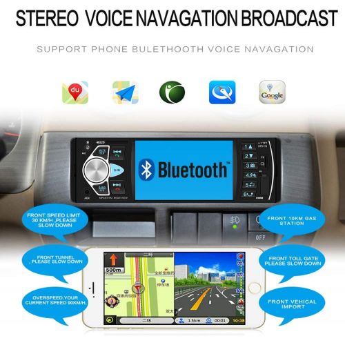  Camecho Single Din Car Stereo Radio 4.1 Screen Parking Assistance in-Dash Bluetooth USB/SD/FM MP5 Player with Waterproof Night Vision Backup Camera