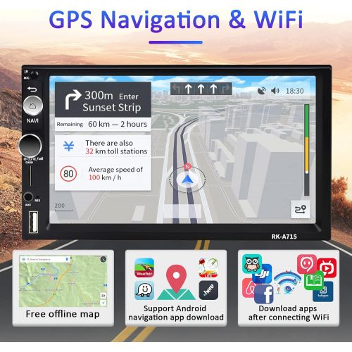  Android Car Radio 2 DIN GPS CAMECHO 7 Inch Capacitive Touch Screen Bluetooth WiFi USB SD AUX FM Car Player Stereo Mirror Link + Reversing Camera