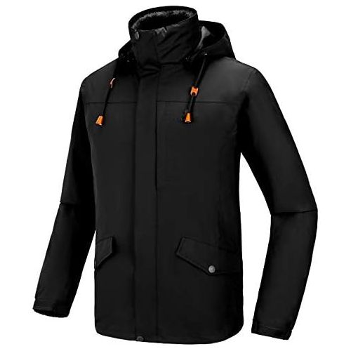  [아마존핫딜][아마존 핫딜] CAMEL Mens 3 in 1 Ski Jacket Waterproof with Reversible Warm Fleece Jacket Detachable Hooded Outdoor Snow Coat