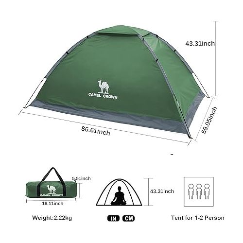  CAMEL CROWN Tents for Camping 2/3/4/5 Person Camping Dome Tent, Waterproof,Spacious, Lightweight Portable Backpacking Tent for Outdoor Camping/Hiking