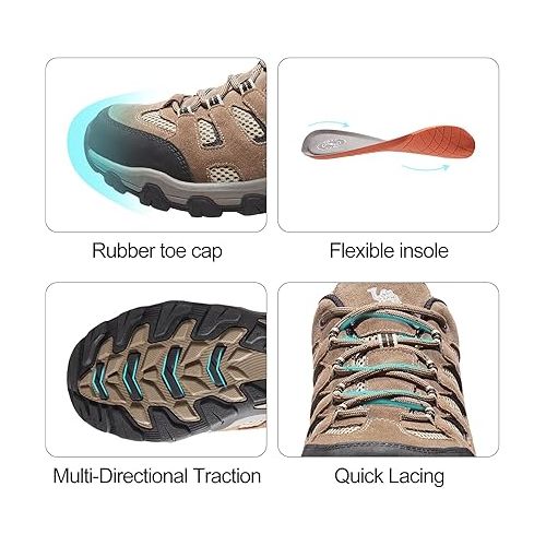  CAMEL CROWN Men's Hiking Shoes Breathable Non-Slip Sneakers Lightweight Low Top for Outdoor Trailing Trekking Camping