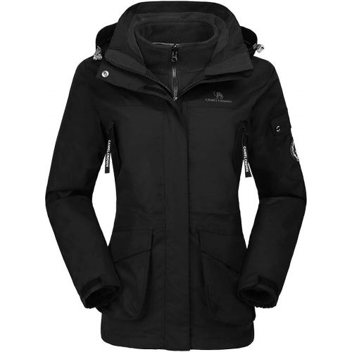  [아마존 핫딜] [아마존핫딜]CAMEL+CROWN CAMEL CROWN Womens Waterproof Ski Jacket 3-in-1 Windbreaker Winter Coat Fleece Inner for Rain Snow Outdoor Hiking