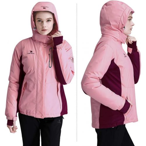  [아마존핫딜][아마존 핫딜] CAMEL+CROWN CAMEL CROWN Women’s Mountain Snow Waterproof Ski Jacket Detachable Hood Windproof Fleece Parka Rain Jackt Winter Coat