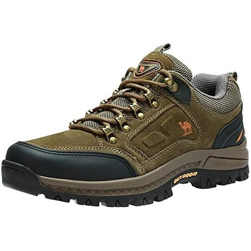  CAMEL CROWN Mens Hiking Shoes Breathable Non-Slip Sneakers Leather Low Cut Boots for Outdoor Trailing Trekking Walking