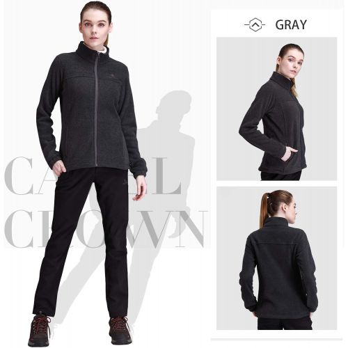  CAMEL CROWN Women Full Zip Fleece Jackets with Pockets Soft Polar Fleece Coat Jacket Sweater for Spring Outdoor