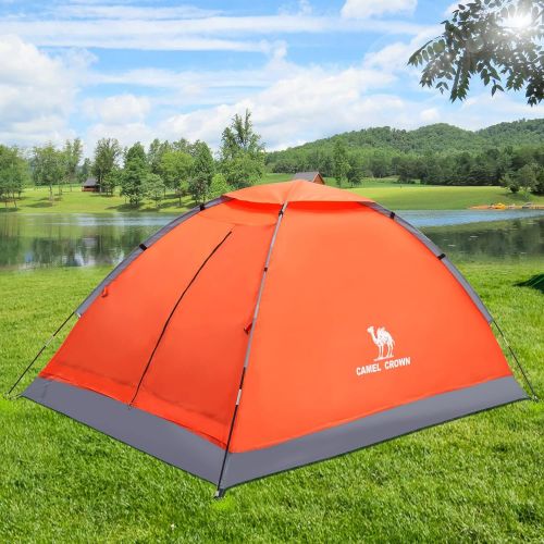  CAMEL CROWN 2 Person Camping Tent with Removable Rain Fly, Easy Setup Outdoor Tents Water Resistant Lightweight Portable for Family Backpacking Camping Hiking Traveling
