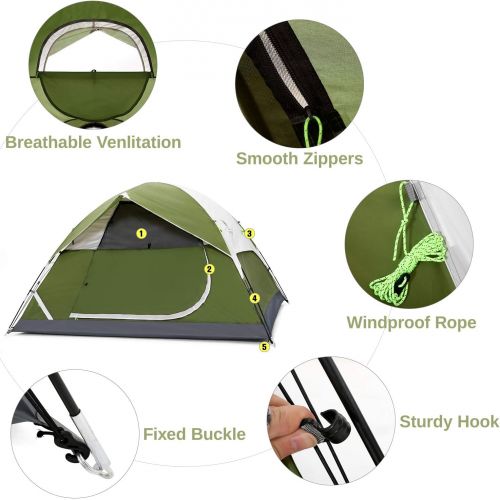  CAMEL CROWN 3-4 Person Camping Dome Tent with Automatic Waterproof Pop up Hiking Tents,Lightweight Waterproof Portable Backpacking Tent for Outdoor Camping/Hiking