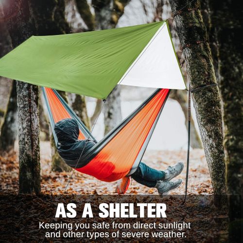  CAMEL CROWN 138 x 118 Inch Camping Tarp, Canopy Sunshade UPF50+, Portable Outdoor Tent Sun and Rain Shelter for Beach, Camping, Backyard Fun or Picnics