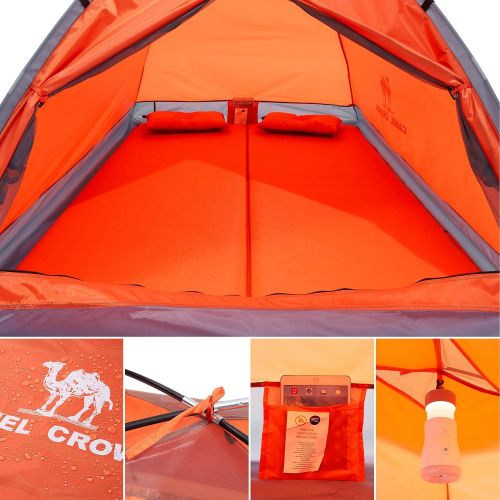  CAMEL CROWN 3-4 Person Camping Dome Tent with Automatic Waterproof Pop up Hiking Tents,Lightweight Waterproof Portable Backpacking Tent for Outdoor Camping/Hiking