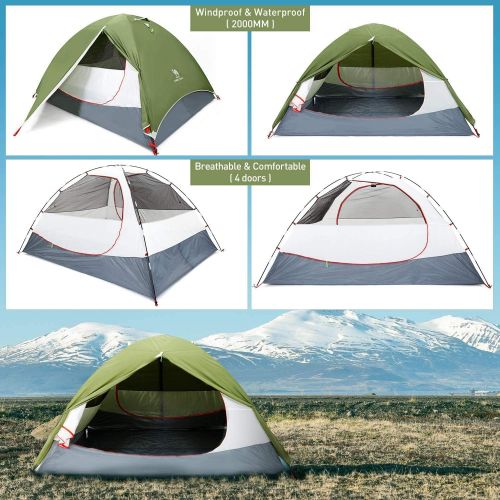  CAMEL CROWN 2/3/4/5 Person Camping Dome Tent, Waterproof,Spacious, Lightweight Portable Backpacking Tent for Outdoor Camping/Hiking