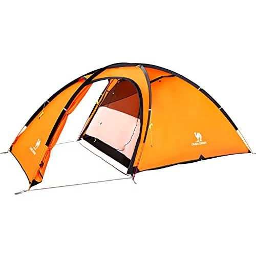  CAMEL CROWN 2-Person-Camping-Tents, Waterproof Windproof Tent with Front Hall, Aluminum Pole, Easy Set Up, Portable with Carry Bag, for All Seasons