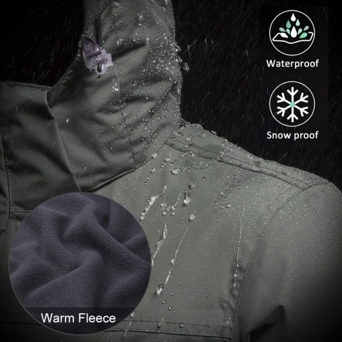  CAMEL+CROWN CAMEL CROWN Waterproof Ski Jacket 3-in-1 WomensMens Outdoor Mountain Windproof Fleece Warm Coat for Rain Snow Hiking