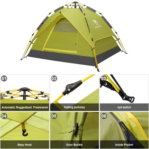  CAMEL CROWN Camping Tents 2-3 Person Backpack Collapsible Waterproof Automatic Pop Up Easy Quick Setup Sundome Shelter for Beach Hiking Travel