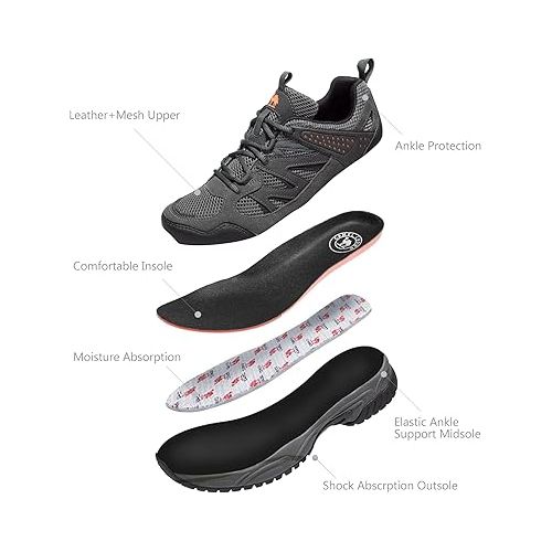  CAMELSPORTS Hiking Shoes Men Lightweight Non-Slip Breathable Sneakers Low Top Walking Shoes for Outdoor Trailing Trekking Walking Climbing
