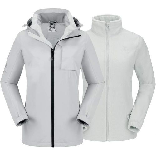  [아마존 핫딜]  [아마존핫딜]CAMELSPORTS Womens Waterproof Ski Jacket Windproof Softshell 3-in-1 Jacket Outdoor Warm Fleece Jacket Winter Raincoat