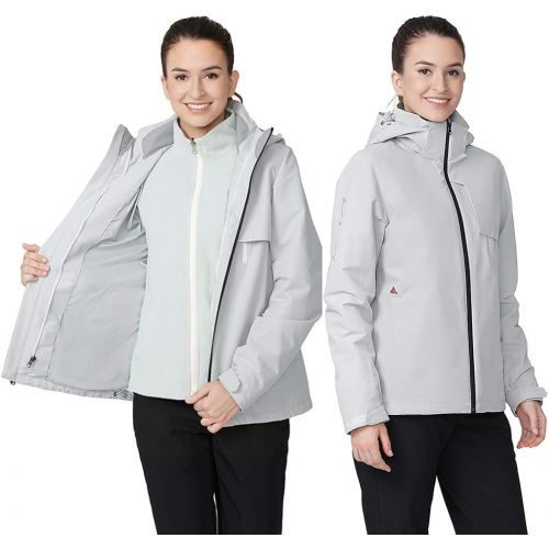  [아마존 핫딜]  [아마존핫딜]CAMELSPORTS Womens Waterproof Ski Jacket Windproof Softshell 3-in-1 Jacket Outdoor Warm Fleece Jacket Winter Raincoat