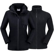 [아마존 핫딜] [아마존핫딜]CAMELSPORTS Womens Ski Jacket 3 in 1 Waterproof Winter Jacket Raincoat Windproof Hooded Snowboarding Jackets Coat with Warm Fleece Jacket