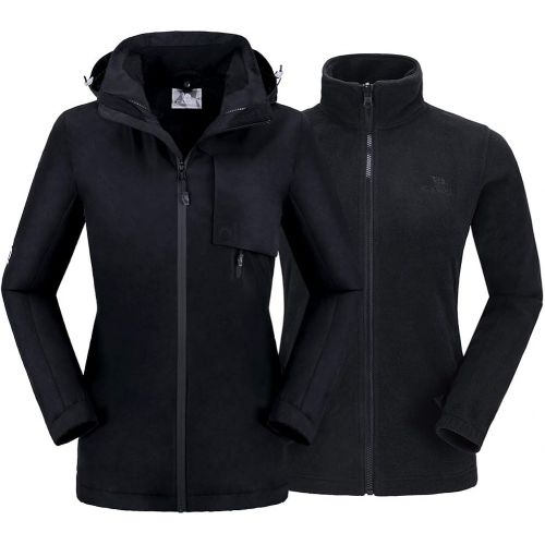  [아마존 핫딜] [아마존핫딜]CAMELSPORTS Womens Ski Jacket 3 in 1 Waterproof Winter Jacket Raincoat Windproof Hooded Snowboarding Jackets Coat with Warm Fleece Jacket