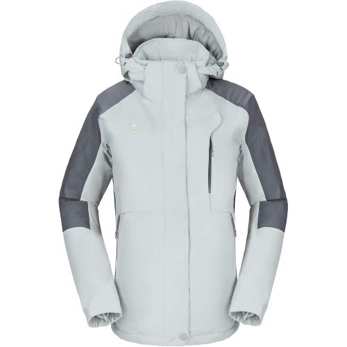  [아마존핫딜][아마존 핫딜] CAMELSPORTS Womens Waterproof Mountain Ski Snow Jacket with Fleece Outdoor Windproof Raincoat Hooded for Fall and Winter Silver Grey
