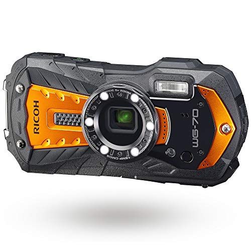  CAMERA_DIGITAL Ricoh WG-70 Orange Waterproof Digital Camera 16MP