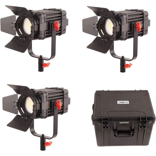  CAME-TV Came-TV Boltzen B-60 Fresnel 60W Fanless Focusable LED Bi-Color 3-Light Kit, Includes 3X Removable Barndoors, 3X Power Adapter, 3X D-Tap Cable & Hard Carrying Case