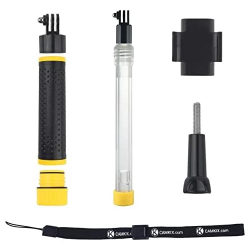  [아마존베스트]CAMKIX Waterproof Telescopic Pole and Bobber Grip in one - For Gopro Hero 4, Session, Black, Silver, Hero+ LCD, 3+, 3, 2, 1 - Extendable from 6.7 to 15.7 - With Cradle for WiFi Remote - F