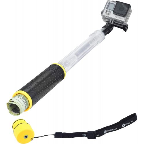  [아마존베스트]CAMKIX Waterproof Telescopic Pole and Bobber Grip in one - For Gopro Hero 4, Session, Black, Silver, Hero+ LCD, 3+, 3, 2, 1 - Extendable from 6.7 to 15.7 - With Cradle for WiFi Remote - F