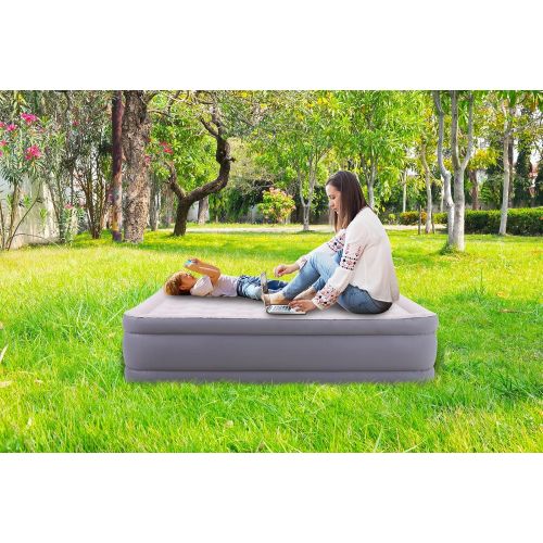  CAMPING WORLD Air Mattresses Queen Size, Comfort Plush Airbed Build in Electric Pump Inflatable Elevated Built for Camping Bedding Home Travel with Carry Bag 78” x 60” x 18”