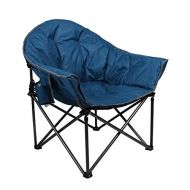 Camping World Reclining Folding Oversized Moon Saucer Chair with Cup Holder for Camping, Hiking - Saucer Support 350 LBS