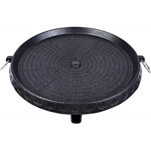  CAMPMAX Korean BBQ Grill Pan with Maifan Stone Coated Surface, Non-Stick Smokeless Stovetop BBQ Grill Plate for Indoor Outdoor 12.5