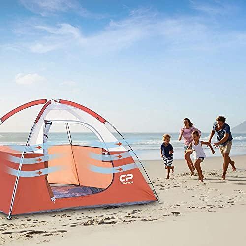  CAMPROS CP CAMPROS 3 Person Tent - Dome Tents for Camping, Waterproof Windproof Backpacking Tent, Easy Set up Small Lightweight Tents, Hiking Beach Outdoor with 3 Mesh Windows