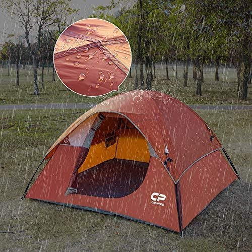  CAMPROS CP CAMPROS 3 Person Tent - Dome Tents for Camping, Waterproof Windproof Backpacking Tent, Easy Set up Small Lightweight Tents, Hiking Beach Outdoor with 3 Mesh Windows