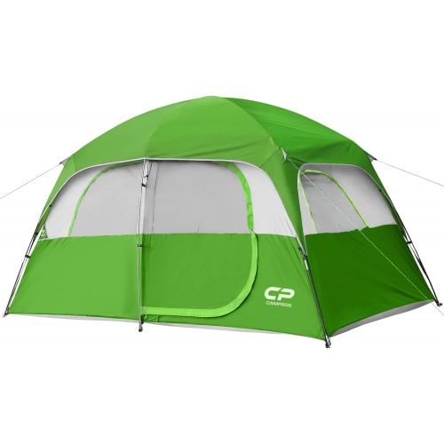  CAMPROS CP CAMPROS Tent-6-Person-Camping-Tents, Waterproof Windproof Family Tent with Top Rainfly, 4 Large Mesh Windows, Double Layer, Easy Set Up, Portable with Carry Bag