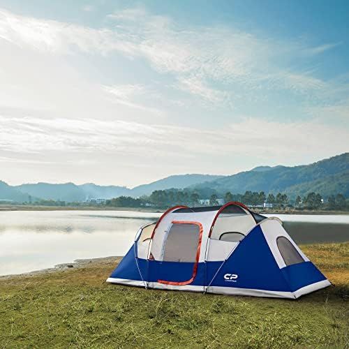  CAMPROS CP CAMPROS Tent 9-10 Person Camping Tents, Waterproof Windproof Family Tent with Top Rainfly, 4 Large Mesh Windows, Double Layer, Easy Set Up, Portable with Carry Bag