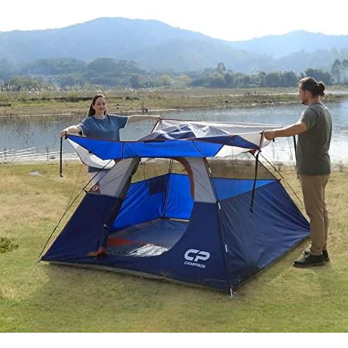  CAMPROS CP CAMPROS 3 Person Tent - Dome Tents for Camping, Waterproof Windproof Backpacking Tent, Easy Set up Small Lightweight Tents, Hiking Beach Outdoor with 3 Mesh Windows