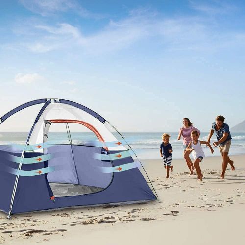  CAMPROS CP CAMPROS 3 Person Tent - Dome Tents for Camping, Waterproof Windproof Backpacking Tent, Easy Set up Small Lightweight Tents, Hiking Beach Outdoor with 3 Mesh Windows