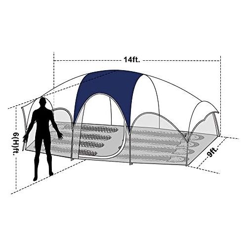  CAMPROS CP CAMPROS Tent-8-Person-Camping-Tents, Waterproof Windproof Family Tent, 5 Large Mesh Windows, Double Layer, Divided Curtain for Separated Room, Portable with Carry Bag