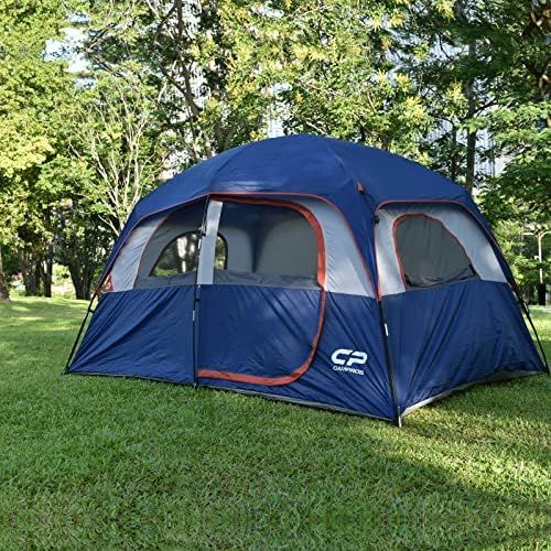  CAMPROS CP CAMPROS Tent-6-Person-Camping-Tents, Waterproof Windproof Family Tent with Top Rainfly, 4 Large Mesh Windows, Double Layer, Easy Set Up, Portable with Carry Bag