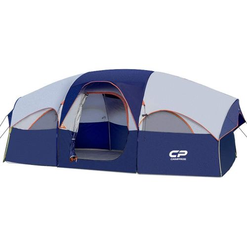  CAMPROS CP CAMPROS Tent-8-Person-Camping-Tents, Waterproof Windproof Family Tent, 5 Large Mesh Windows, Double Layer, Divided Curtain for Separated Room, Portable with Carry Bag