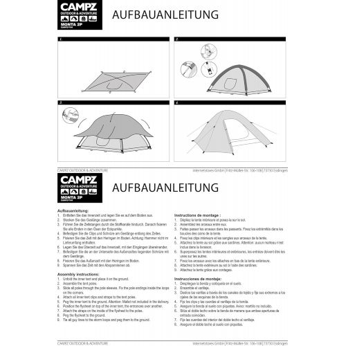  CAMPZ Monta Zelt 2P beige 2019 Camping-Zelt