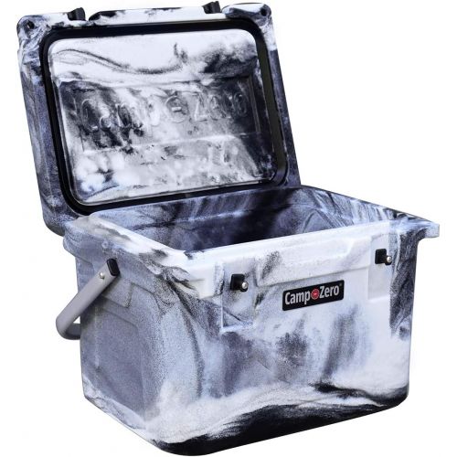  CAMP-ZERO 20L | 21.13 Quart Premium Cooler/Ice Chest with 4 Molded-in Cup Holders | Black Swirl