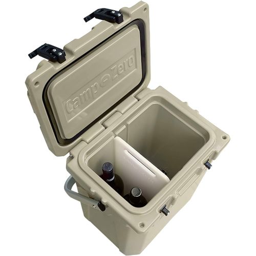  CAMP-ZERO 16L Tall | 16.9 Quart Premium Cooler with 2 Molded-in Cup Holders and Removable Divider | Green