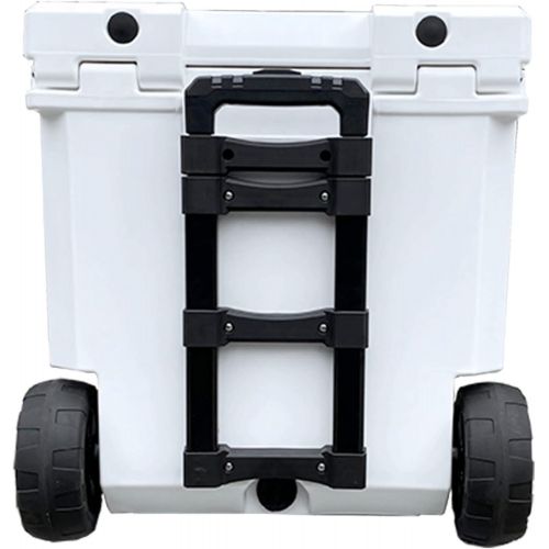  CAMP-ZERO 50L Rolling Cooler/Ice Chest Extendable Pull Handle with Easy-Roll Wheels and 4 Molded-in Cup Holders