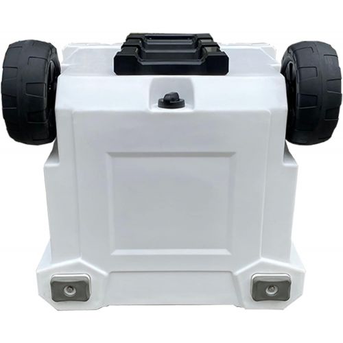  CAMP-ZERO 50L Rolling Cooler/Ice Chest Extendable Pull Handle with Easy-Roll Wheels and 4 Molded-in Cup Holders